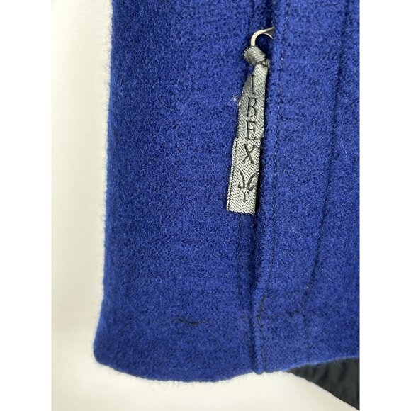 IBEX Men’s Large 100% New Wool Heavy Jacket Sweater Coat Black/  Blue Zip up USA - Picture 14 of 16